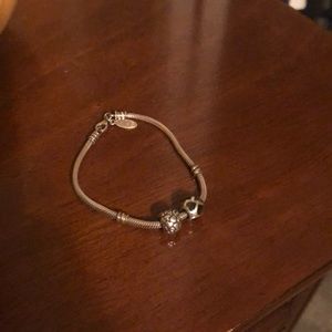 Pandora charm bracelet with two charms